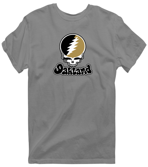 Oakland Stealie Premium Unisex T-Shirt — Design: Oakland University — Dark Heather