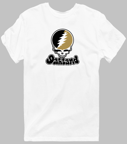 Oakland Stealie Premium Unisex T-Shirt — Design: Oakland University — White
