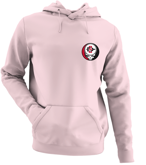 San Diego State University - Premium Grateful Dead Left Chest Hoodie - Light Pink - 4
