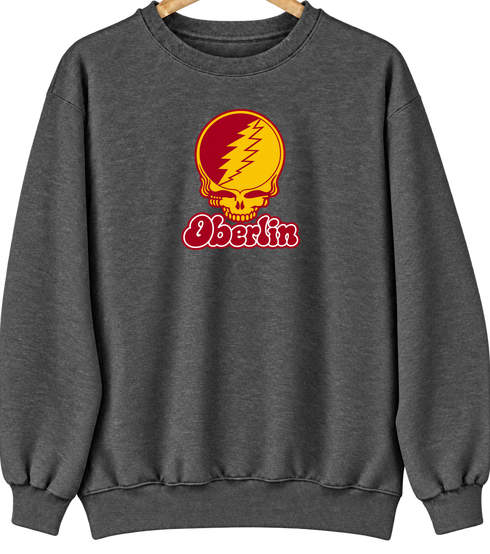 Oberlin Stealie Premium Unisex Crewneck — Design: Oberlin College — Dark Heather