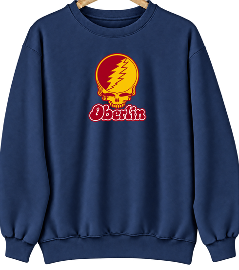 Oberlin Stealie Premium Unisex Crewneck — Design: Oberlin College — Navy