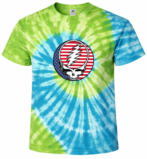 Stars and Stripes Stealie Tie-Dye T-Shirt