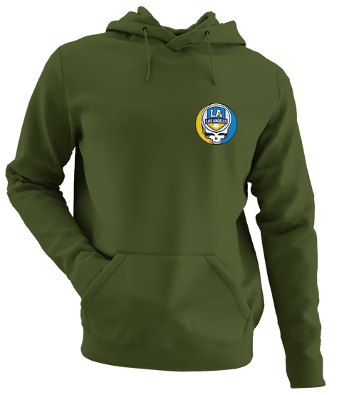 Los Angeles Football - Premium Grateful Dead Left Chest Hoodie - Military Green - 7