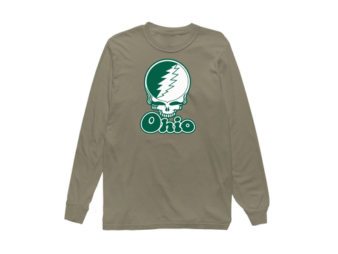 Ohio Stealie Premium Unisex Long-Sleeve — Design: Ohio University — Sandstone