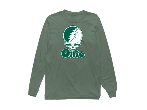 Ohio Stealie Premium Unisex Long-Sleeve — Design: Ohio University — Light Green