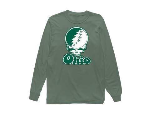 Ohio Stealie Premium Unisex Long-Sleeve — Design: Ohio University — Light Green