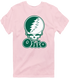 Ohio Stealie Premium Unisex T-Shirt — Design: Ohio University — Light Pink