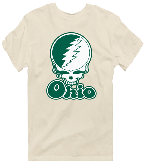 Ohio Stealie Premium Unisex T-Shirt — Design: Ohio University — Sand