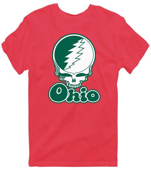 Ohio Stealie Premium Unisex T-Shirt — Design: Ohio University — Heather Red