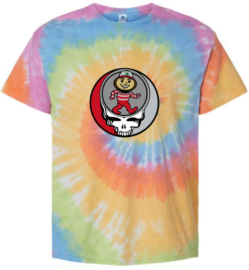 Ohio State Dancing Buckeye Stealie Tie-Dye T-Shirt