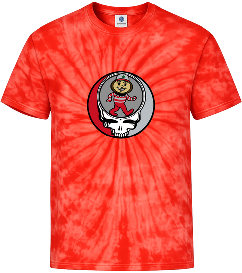 Ohio State Dancing Buckeye Stealie Tie-Dye T-Shirt