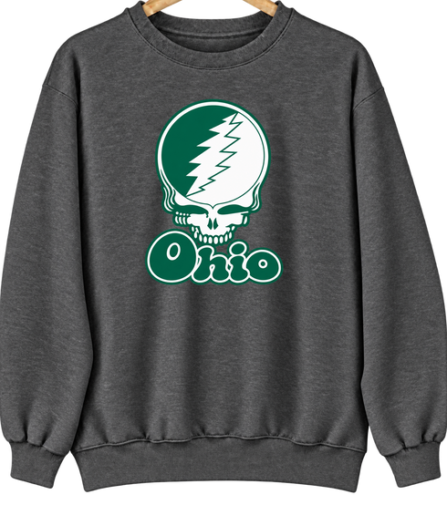 Ohio Stealie Premium Unisex Crewneck — Design: Ohio University — Dark Heather