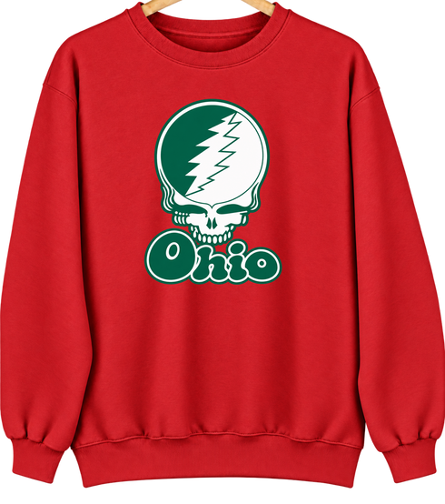 Ohio Stealie Premium Unisex Crewneck — Design: Ohio University — Red