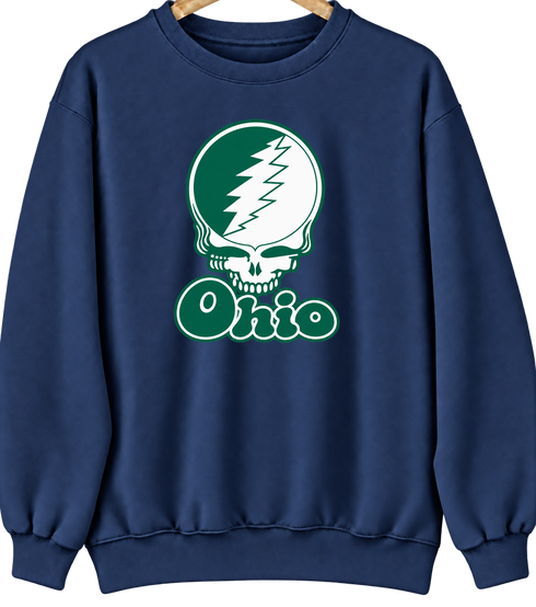 Ohio Stealie Premium Unisex Crewneck — Design: Ohio University — Navy