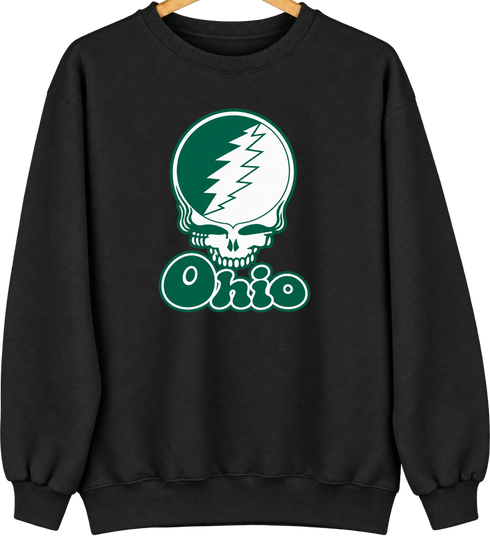 Ohio Stealie Premium Unisex Crewneck — Design: Ohio University — Black