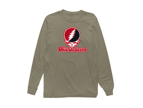 Ohio Wesleyan Stealie Premium Unisex Long-Sleeve — Design: Ohio Wesleyan University — Sandstone