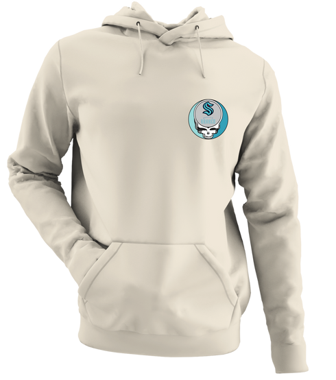 Seattle Kraken - Premium Grateful Dead Left Chest Hoodie - Sand - 3