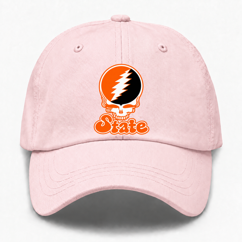 Oklahoma Stealie Premium Unisex Dad Hat — Design: Oklahoma State University — Pink