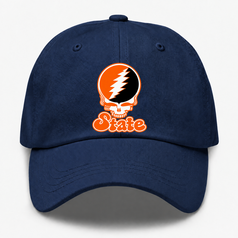 Oklahoma Stealie Premium Unisex Dad Hat — Design: Oklahoma State University — Navy