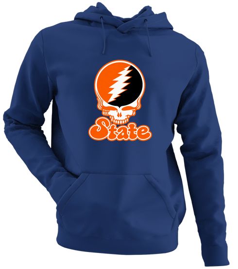 Oklahoma Stealie Premium Unisex Hoodie — Design: Oklahoma State University — Navy