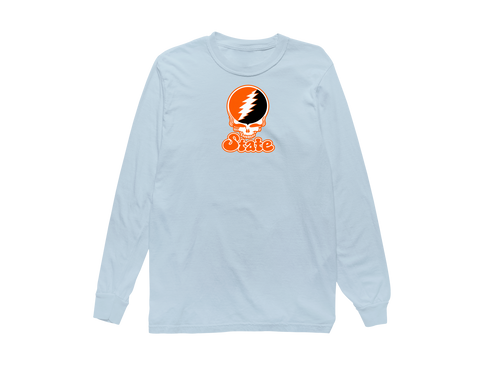 Oklahoma Stealie Premium Unisex Long-Sleeve — Design: Oklahoma State University — Chambray