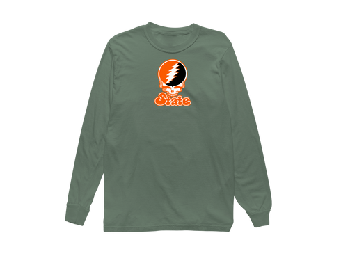 Oklahoma Stealie Premium Unisex Long-Sleeve — Design: Oklahoma State University — Light Green