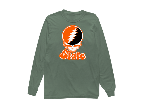 Oklahoma Stealie Premium Unisex Long-Sleeve — Design: Oklahoma State University — Light Green