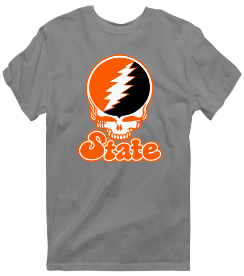 Oklahoma Stealie Premium Unisex T-Shirt — Design: Oklahoma State University — Dark Heather