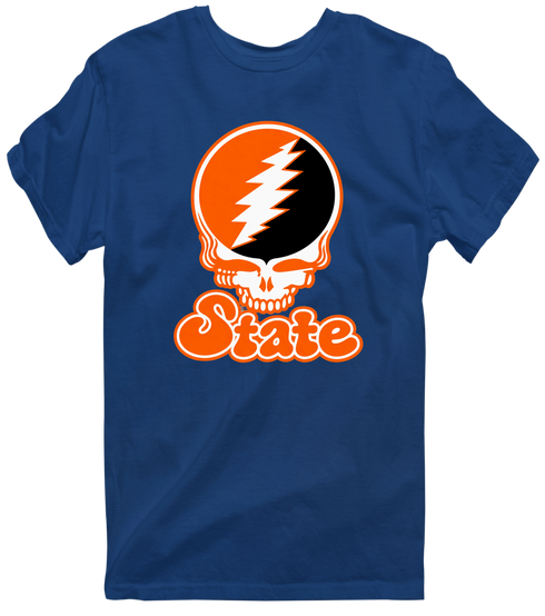 Oklahoma Stealie Premium Unisex T-Shirt — Design: Oklahoma State University — Navy