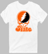 Oklahoma Stealie Premium Unisex T-Shirt — Design: Oklahoma State University — White