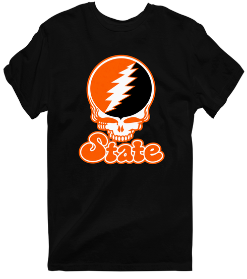 Oklahoma Stealie Premium Unisex T-Shirt — Design: Oklahoma State University — Black