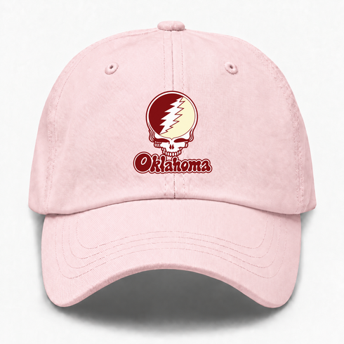 Oklahoma Stealie Premium Unisex Dad Hat — Design: Oklahoma University of — Pink