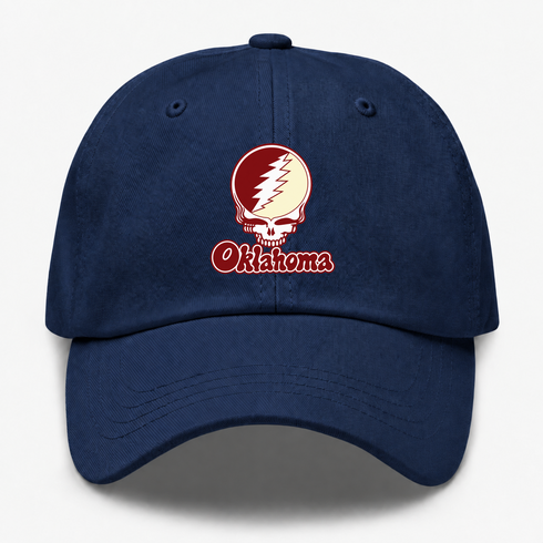 Oklahoma Stealie Premium Unisex Dad Hat — Design: Oklahoma University of — Navy