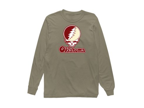 Oklahoma Stealie Premium Unisex Long-Sleeve — Design: Oklahoma University of — Sandstone