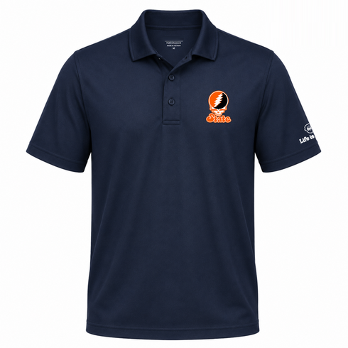 Oklahoma Stealie Premium Unisex Polo — Design: Oklahoma State University — Navy