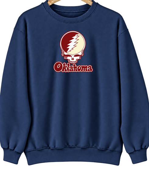 Oklahoma Stealie Premium Unisex Crewneck — Design: Oklahoma University of — Navy