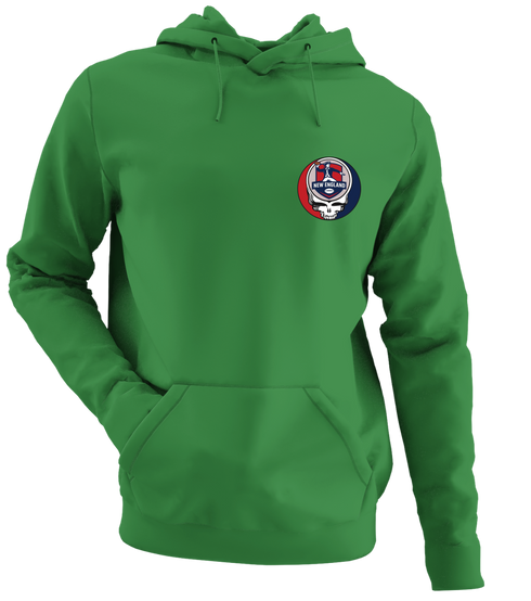 New England Football - Premium Grateful Dead Left Chest Hoodie - Irish Green - 6