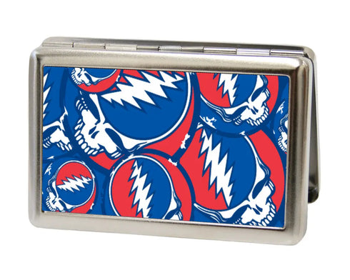 Grateful Dead - Business Card Holder - LARGE - Steal Your Face Stacked FCG Red White Blue - StealieShop