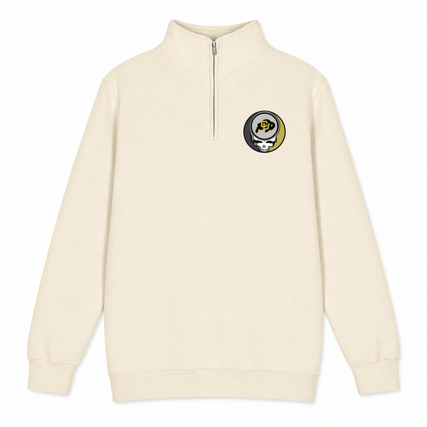 University of Colorado - Premium Grateful Dead Quarter-Zip Pullover - Sand - 1