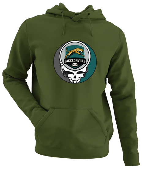 Jacksonville Football - Premium Grateful Dead Hoodie - Military Green - 7