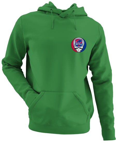 Buffalo Football - Premium Grateful Dead Left Chest Hoodie - Irish Green - 6