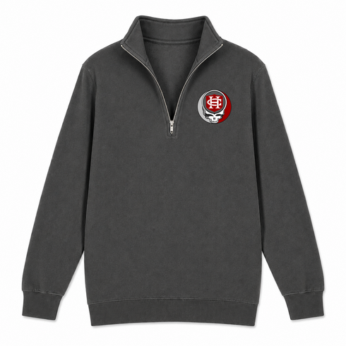 Hanover College - Premium Grateful Dead Quarter-Zip Pullover - Charcoal - 6