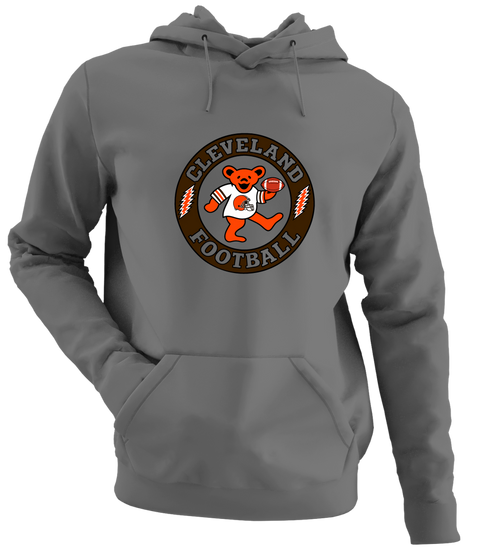 Cleveland Football Dancing Bear - Premium Grateful Dead Hoodie - Charcoal