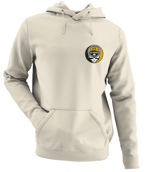 Pittsburgh Football - Premium Grateful Dead Left Chest Hoodie - Sand - 3