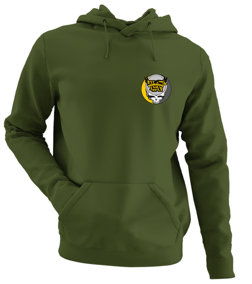 Cal State - Premium Grateful Dead Left Chest Hoodie - Military Green