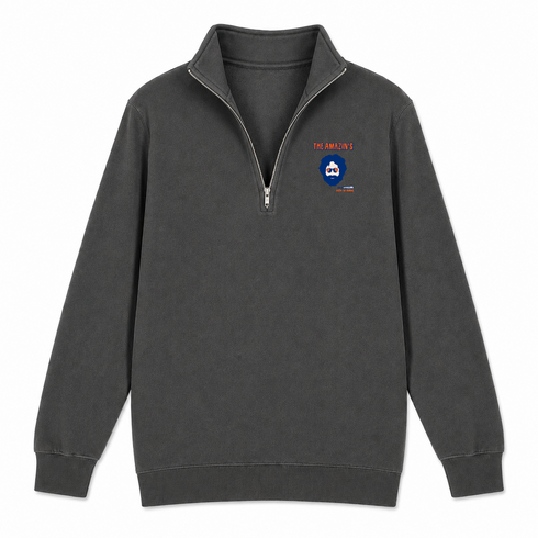 Mets Jerry - Life is dead.® - Premium Grateful Dead Quarter-Zip Pullover - Charcoal - 6