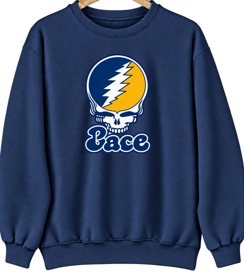 Pace Stealie Premium Unisex Crewneck — Design: Pace University — Navy