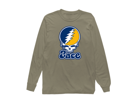 Pace Stealie Premium Unisex Long-Sleeve — Design: Pace University — Sandstone