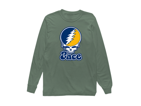 Pace Stealie Premium Unisex Long-Sleeve — Design: Pace University — Light Green