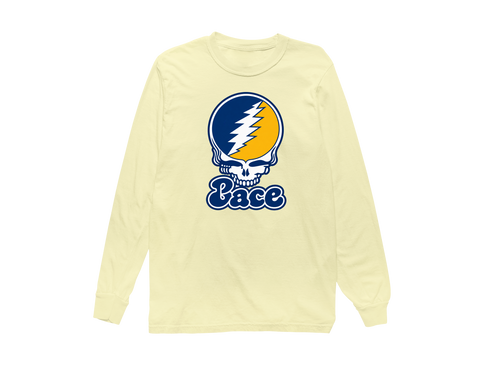 Pace Stealie Premium Unisex Long-Sleeve — Design: Pace University — Butter